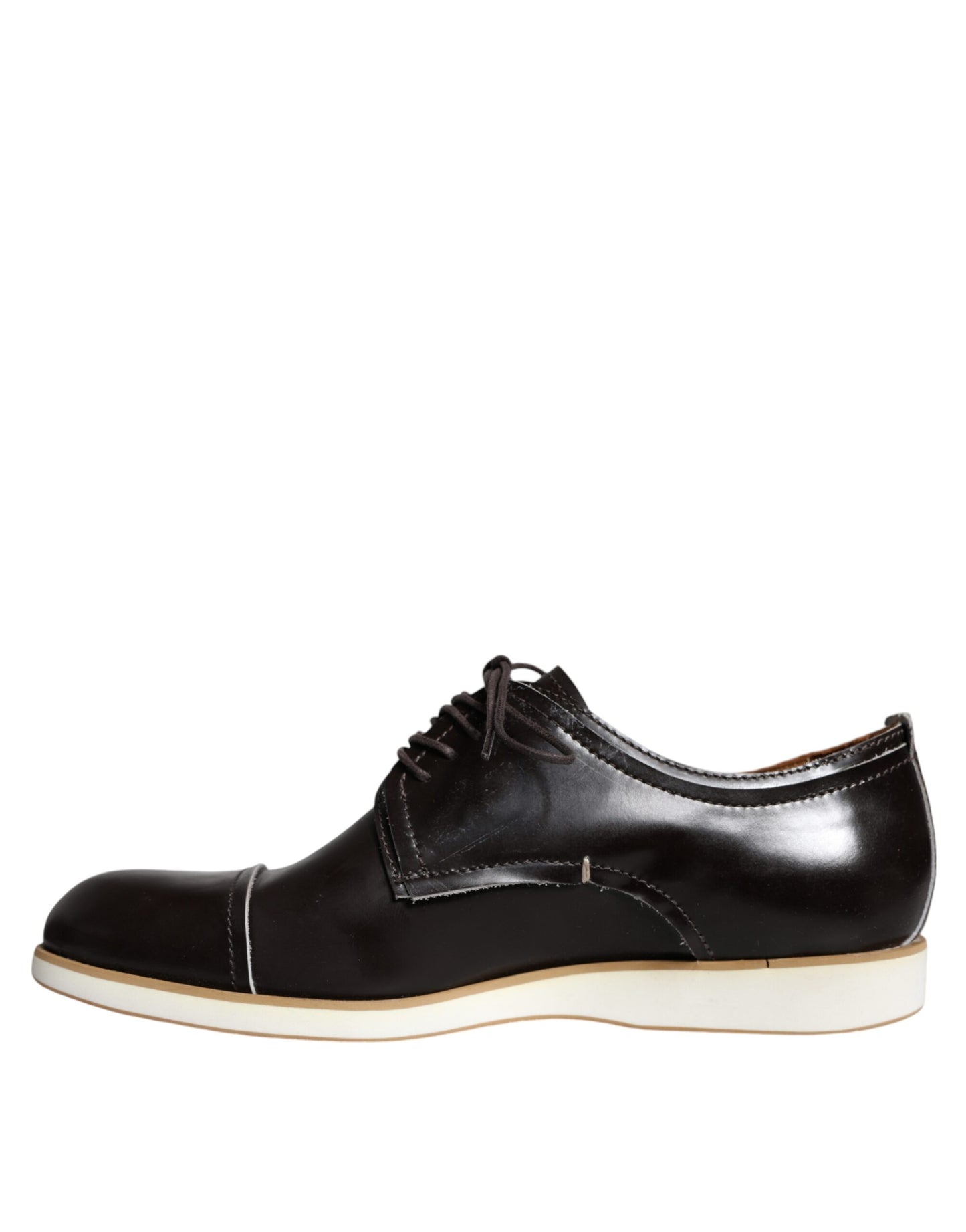 Pollini Black White Leather Lace Up Men Dress Formal Shoes $569.00 Pollini Luzworld