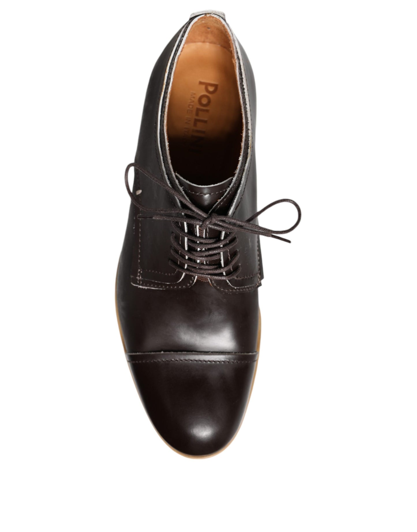 Pollini Black White Leather Lace Up Men Dress Formal Shoes $569.00 Pollini Luzworld