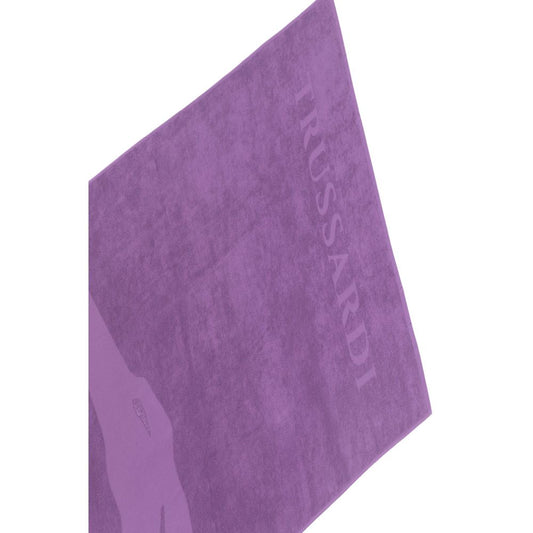 Trussardi Beachwear Purple Cotton Men Swim Towel $140.00 Trussardi Beachwear Luzworld