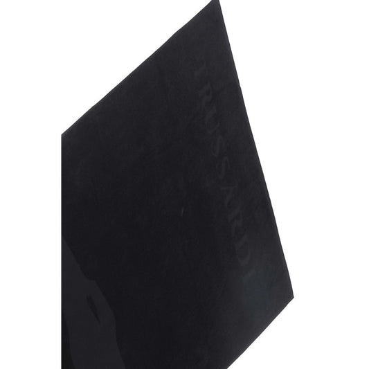Trussardi Beachwear Black Cotton Men Beach Towel $140.00 Trussardi Beachwear Luzworld