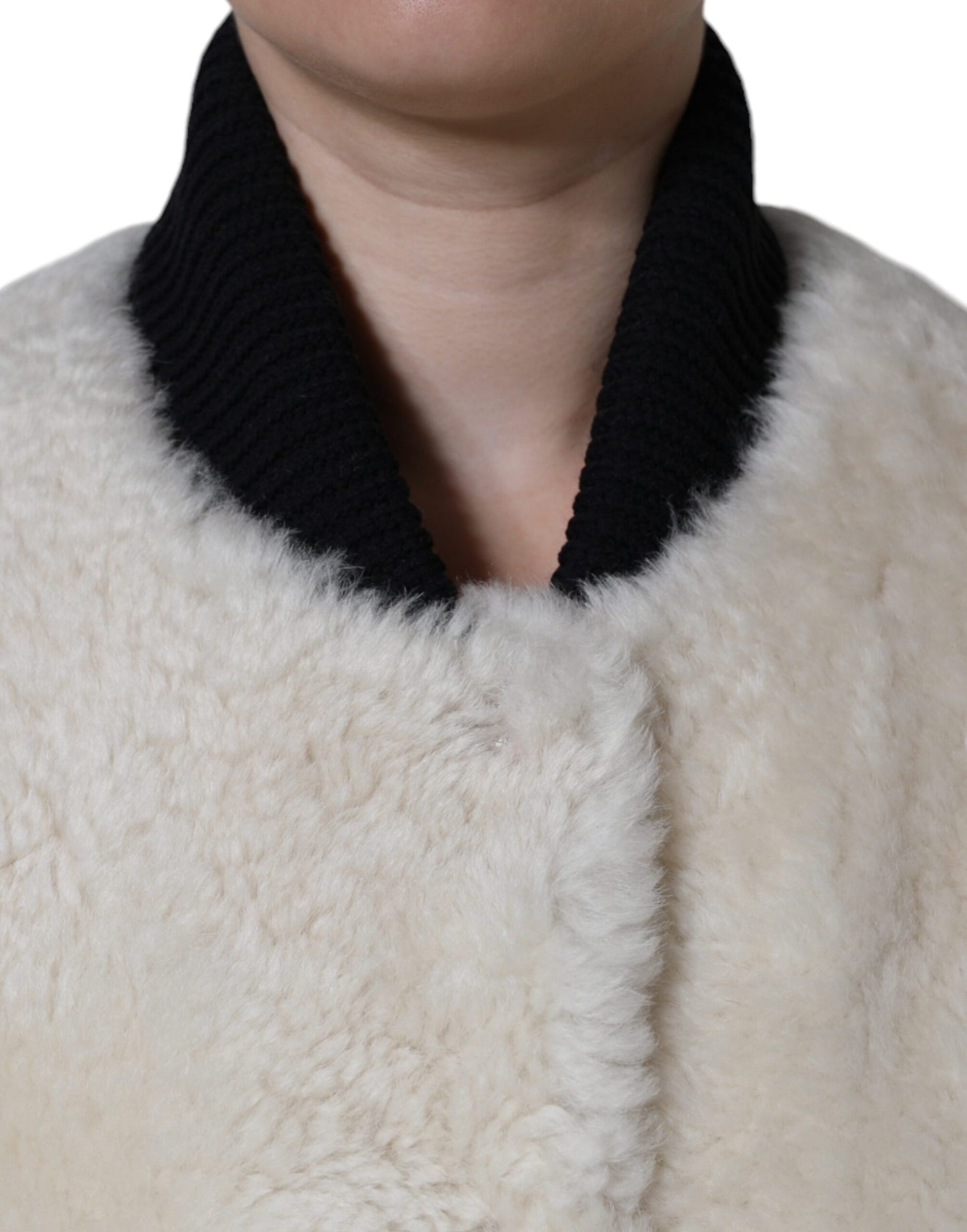 Burberry White WARRENFORD Shearling Leather Vest Coat Jacket $4720.00 Burberry Luzworld