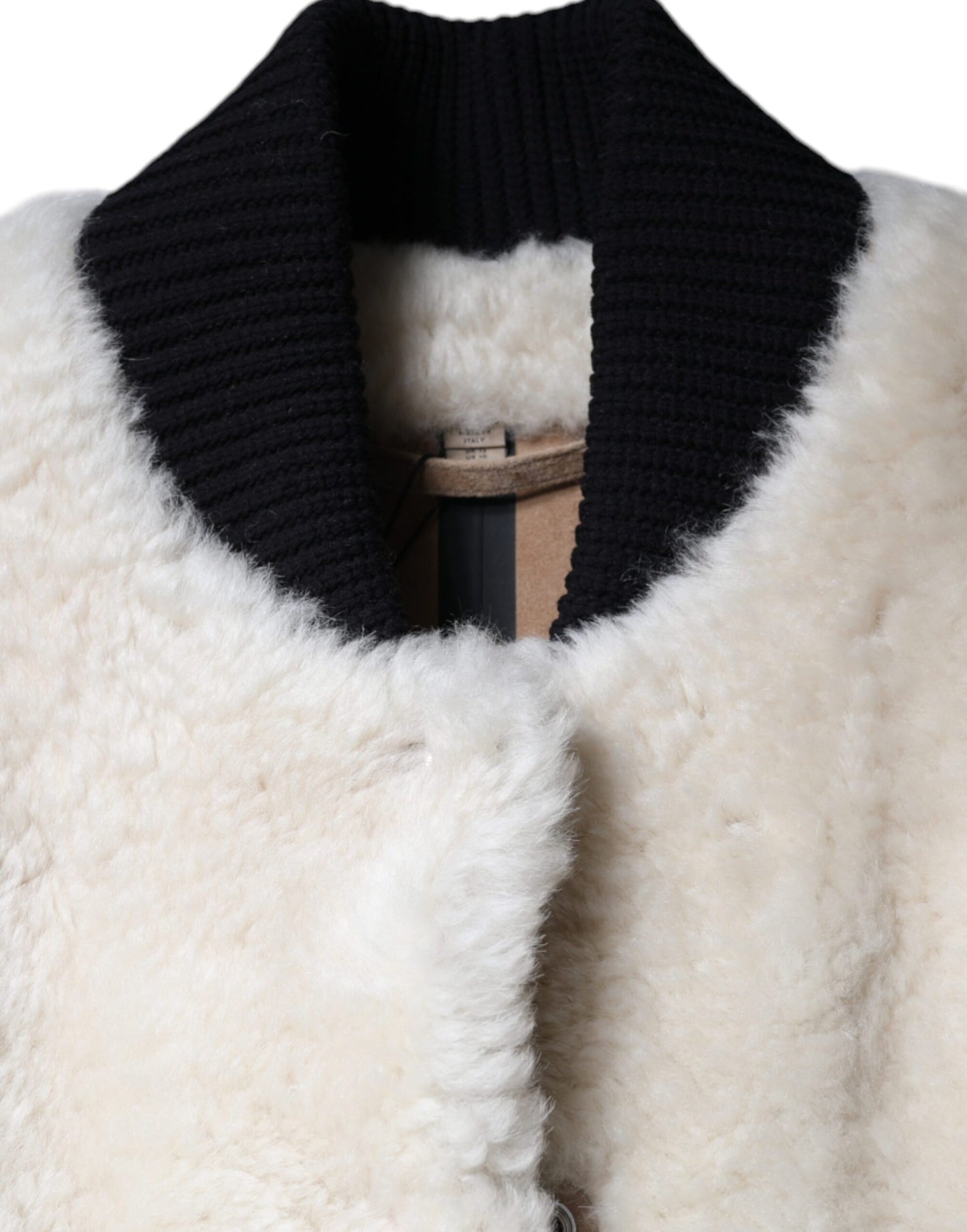 Burberry White WARRENFORD Shearling Leather Vest Coat Jacket $4720.00 Burberry Luzworld