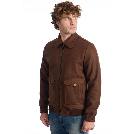 Roberto Pepe Luxury Brown Wool Men Jacket $599.00 Roberto Pepe Luxury Luzworld