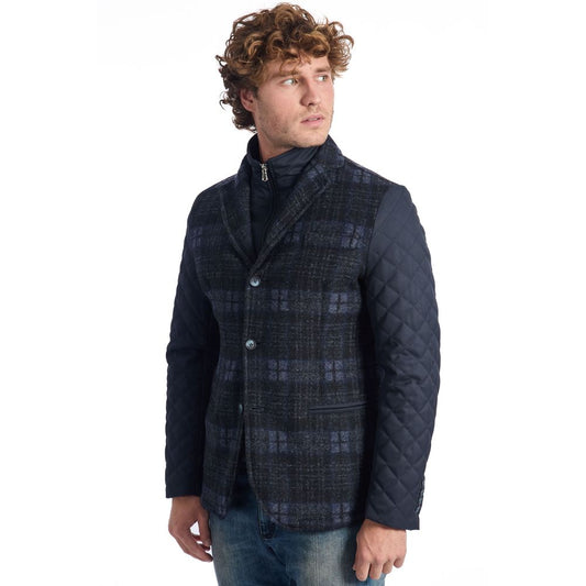 Roberto Pepe Luxury Blue Wool Men's Jacket $737.00 Roberto Pepe Luxury Luzworld