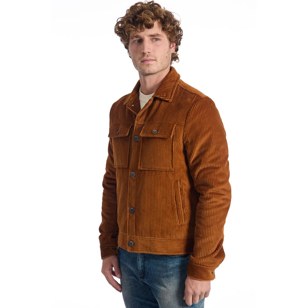 Roberto Pepe Luxury Brown Cotton Men Jacket $697.00 Roberto Pepe Luxury Luzworld