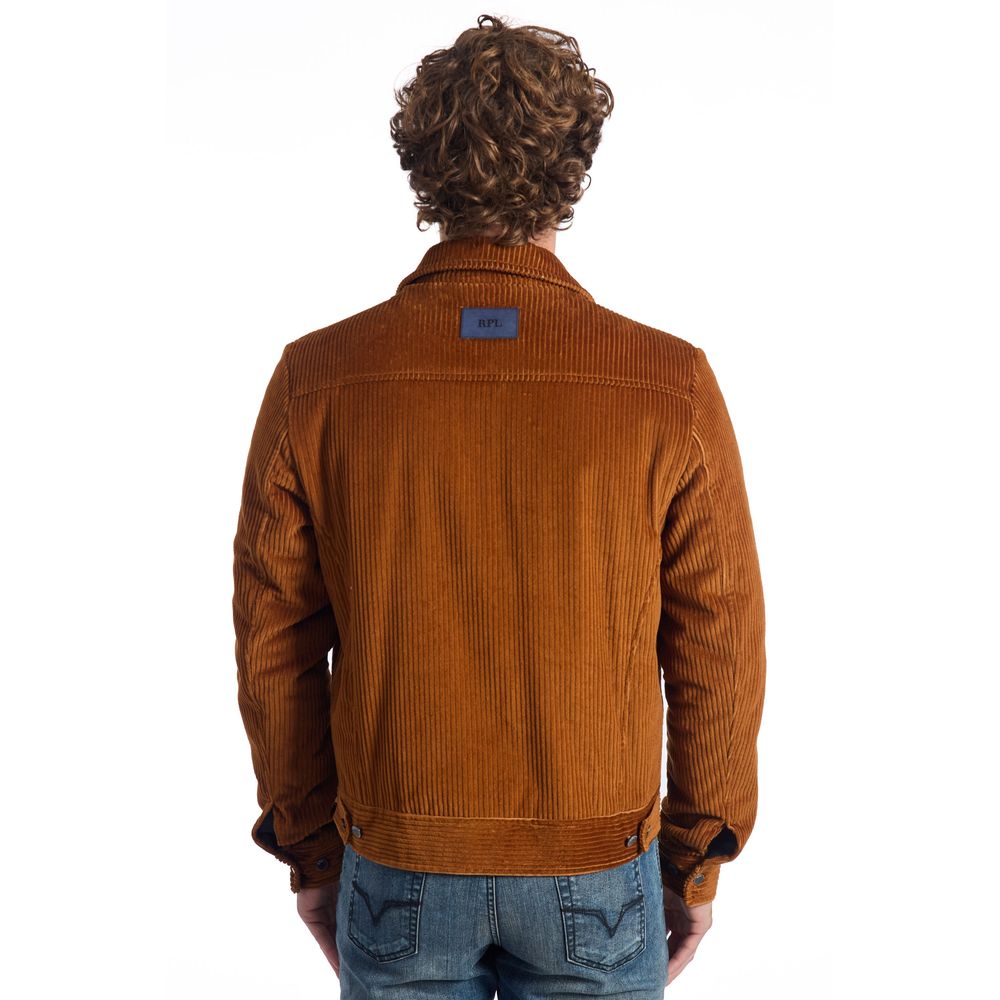 Roberto Pepe Luxury Brown Cotton Men Jacket $697.00 Roberto Pepe Luxury Luzworld