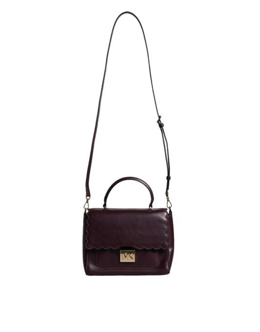 Michael Kors Purple Leather Logo Plaque Crossbody MINDY Satchel Bag $956.00 Michael Kors Luzworld