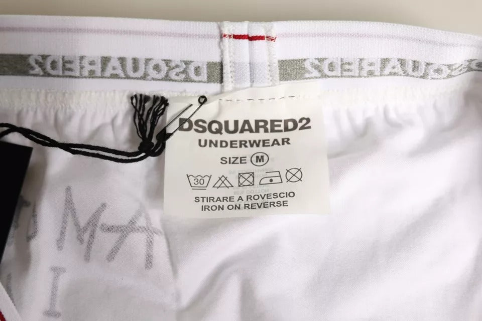 Dsquared² White Cotton Stretch Women Mid Waist Panty Underwear $208.00 Dsquared² Luzworld