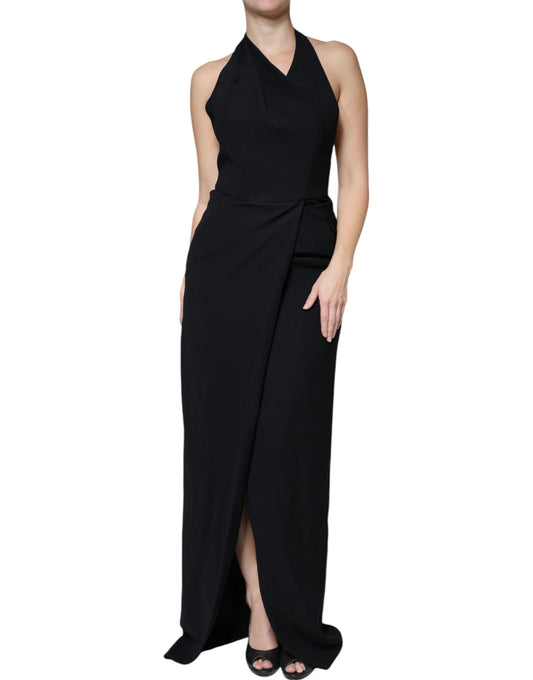 Emporio Armani Black Sleeveless Halter Sheath Long Gown Dress $1628.00 Emporio Armani Luzworld