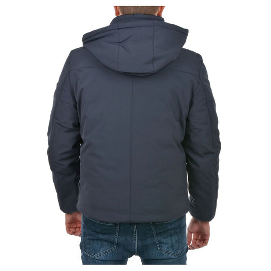 Yes Zee Blue Nylon Men Jacket $274.00 Yes Zee Luzworld