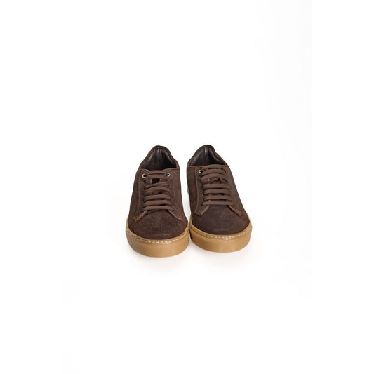 Roberto Pepe Luxury Brown Calfskin Men Sneaker $258.00 Roberto Pepe Luxury Luzworld