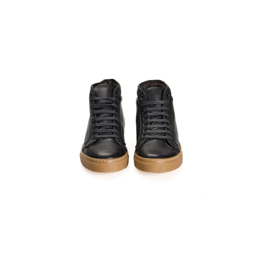 Roberto Pepe Luxury Black Calfskin Men's High Sneaker $258.00 Roberto Pepe Luxury Luzworld