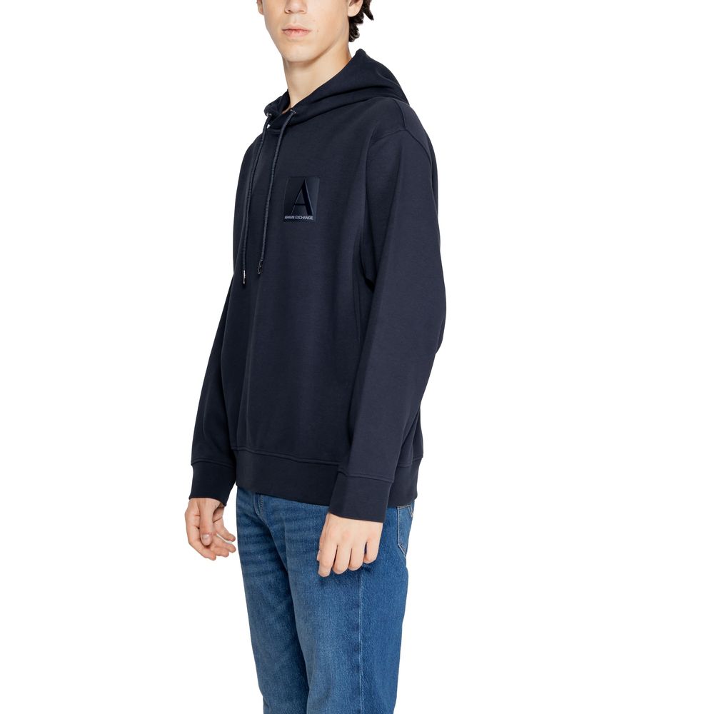 Armani Exchange Blue Cotton Hoody $255.00 Armani Exchange Luzworld