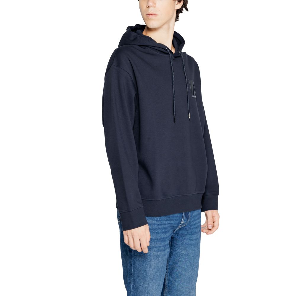 Armani Exchange Blue Cotton Hoody $255.00 Armani Exchange Luzworld