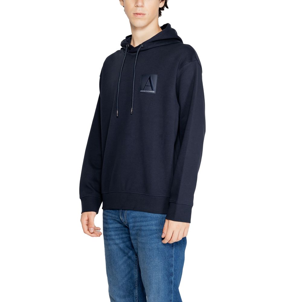 Armani Exchange Blue Cotton Hoody $255.00 Armani Exchange Luzworld