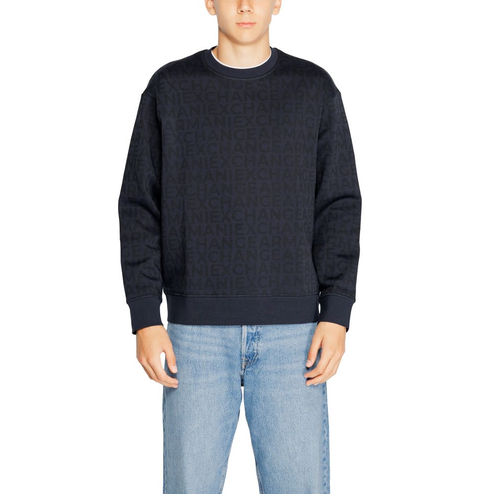 Armani Exchange Blue Cotton Sweatshirt $243.00 Armani Exchange Luzworld