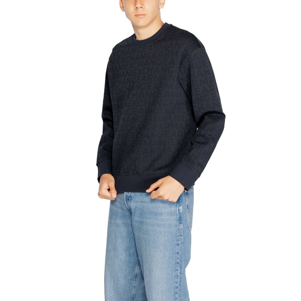 Armani Exchange Blue Cotton Sweatshirt $243.00 Armani Exchange Luzworld