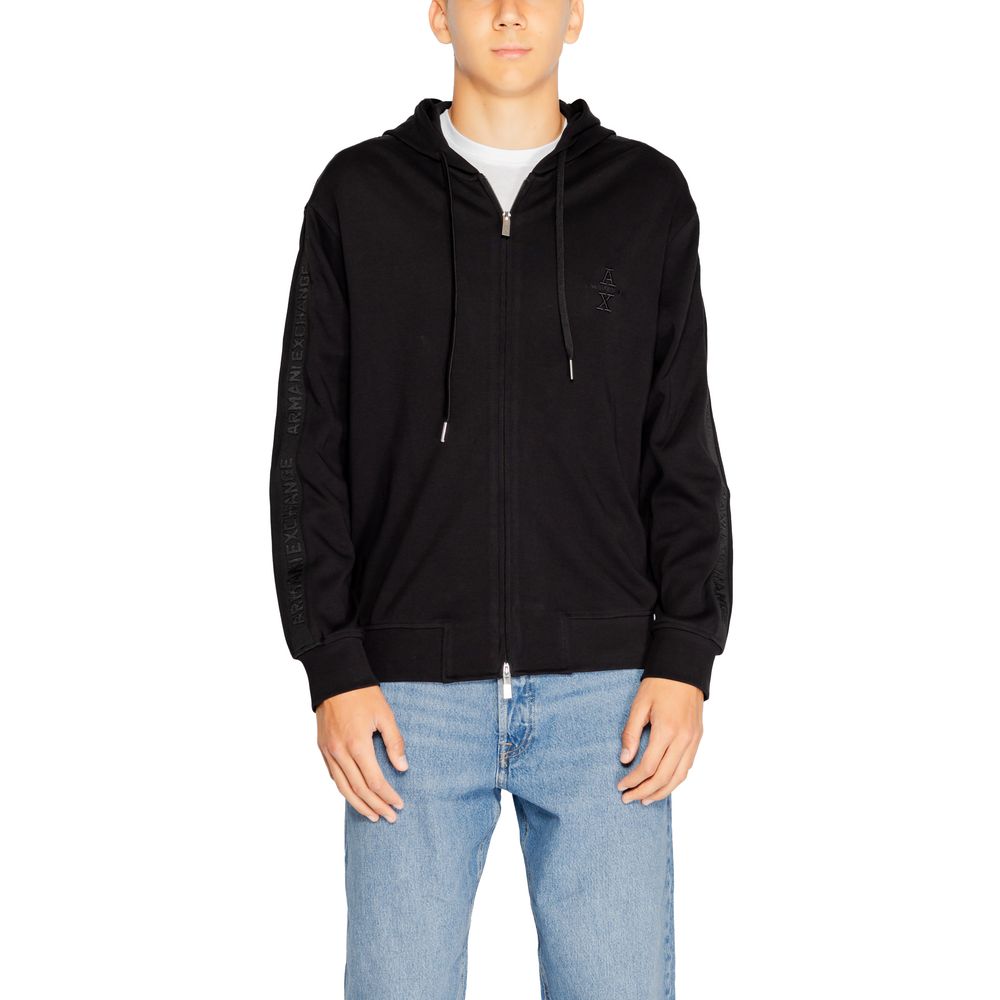 Armani Exchange Black Cotton Hoody $270.00 Armani Exchange Luzworld