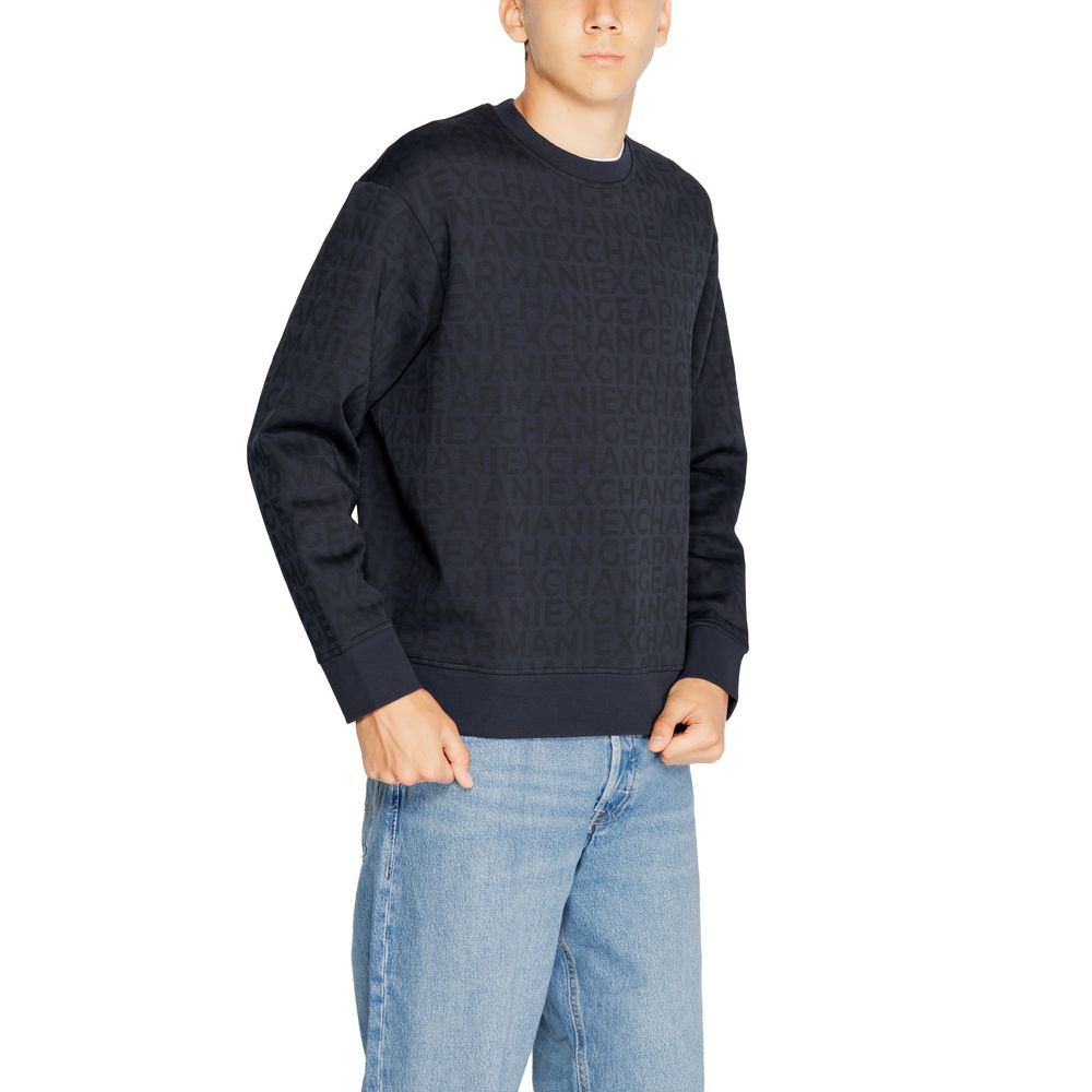 Armani Exchange Blue Cotton Sweatshirt $243.00 Armani Exchange Luzworld