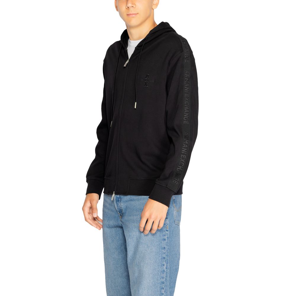 Armani Exchange Black Cotton Hoody $270.00 Armani Exchange Luzworld
