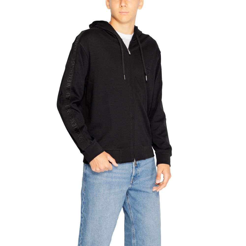 Armani Exchange Black Cotton Hoody $270.00 Armani Exchange Luzworld