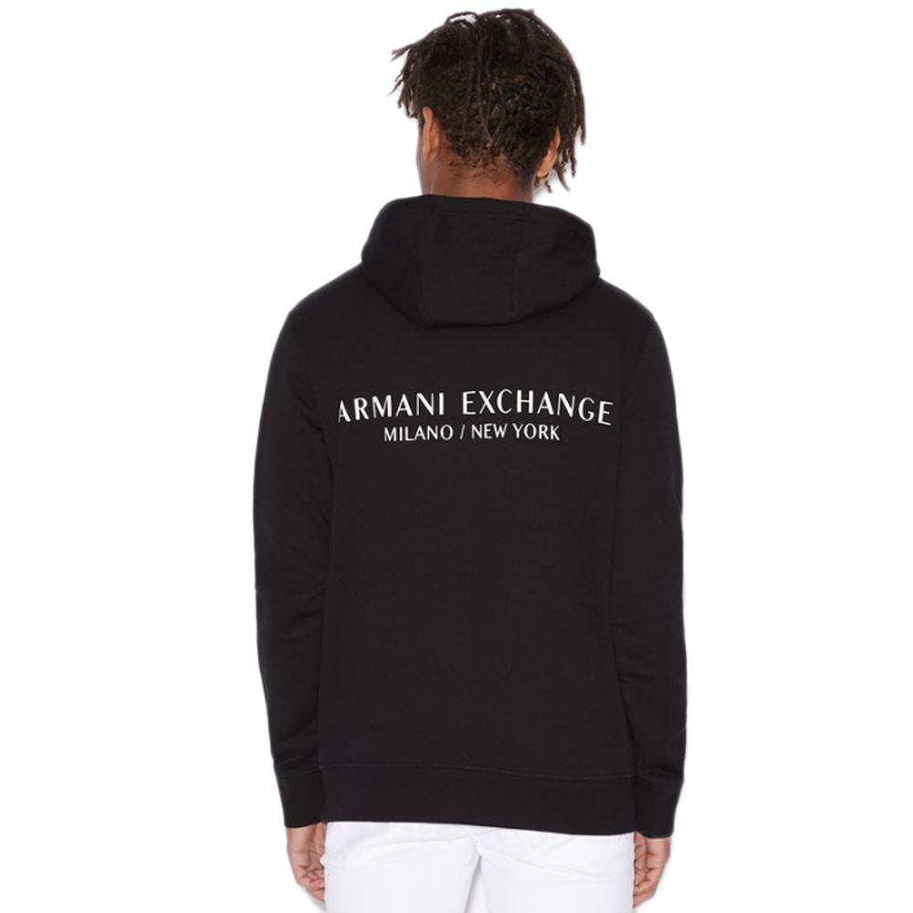 Armani Exchange Black Cotton Hoody $228.00 Armani Exchange Luzworld