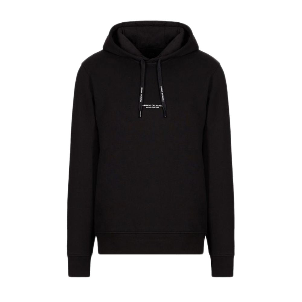Armani Exchange Black Cotton Hoody $228.00 Armani Exchange Luzworld