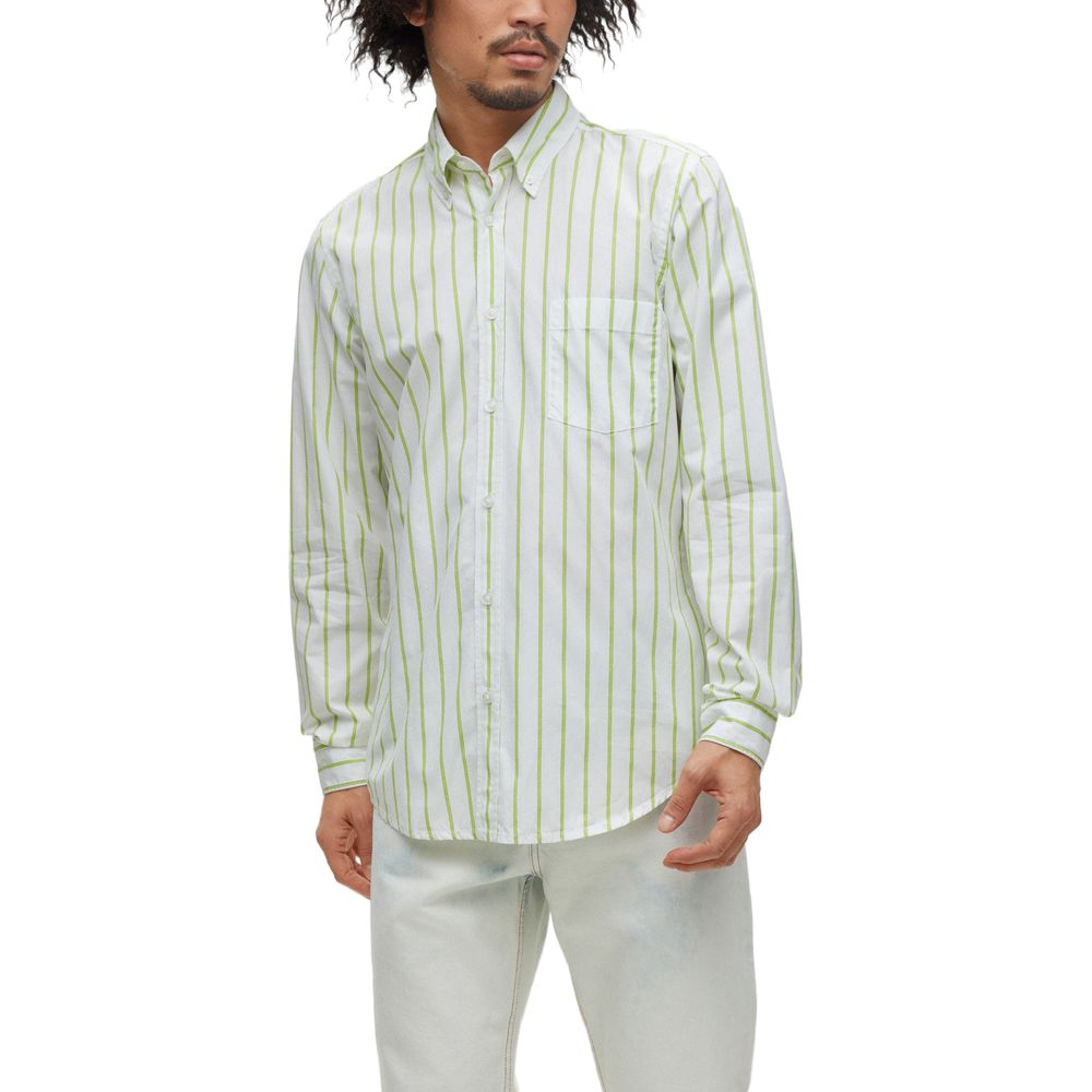 Hugo Boss Green Cotton Shirt $185.00 Hugo Boss Luzworld
