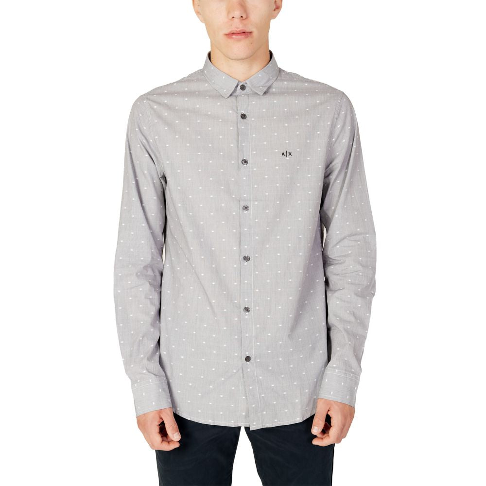 Armani Exchange Black Cotton Shirt $205.00 Armani Exchange Luzworld