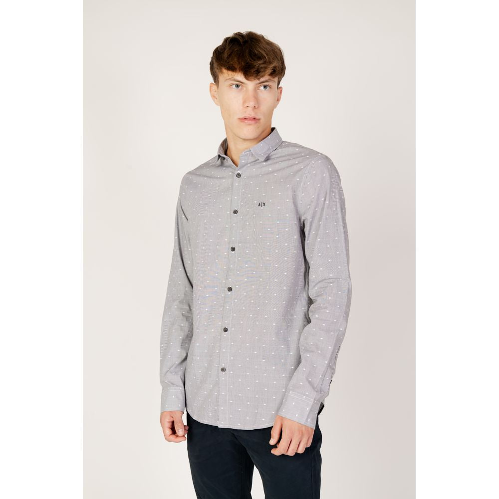 Armani Exchange Black Cotton Shirt $205.00 Armani Exchange Luzworld
