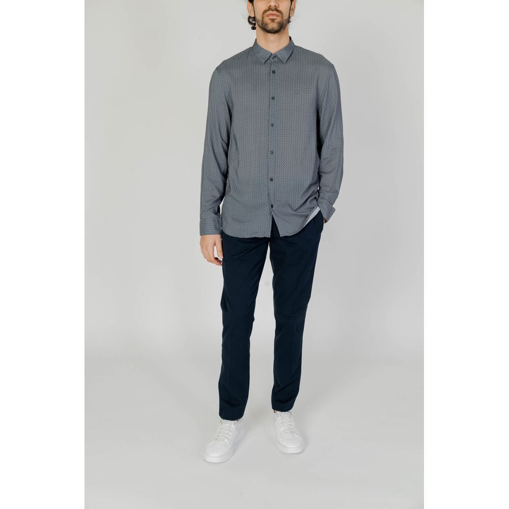 Armani Exchange Gray Viscose Shirt $210.00 Armani Exchange Luzworld