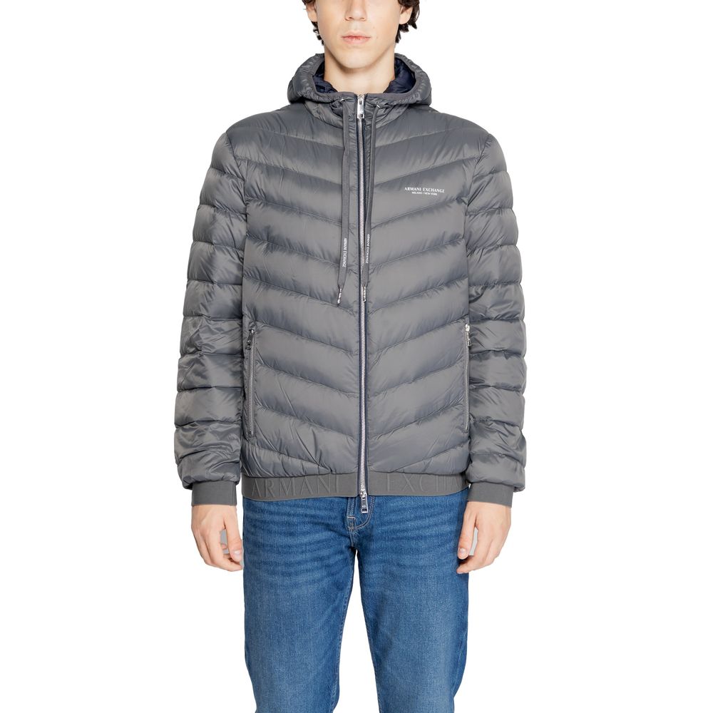 Armani Exchange Gray Polyester Jackets & Coat $336.00 Armani Exchange Luzworld
