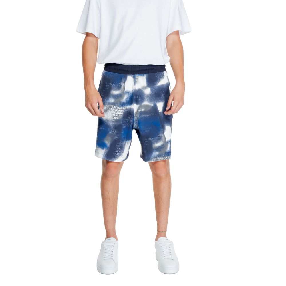 Armani Exchange Blue Cotton Bermuda $222.00 Armani Exchange Luzworld