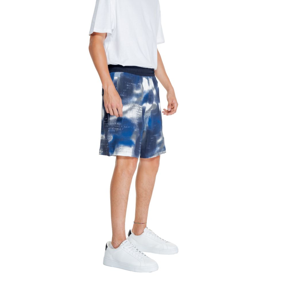 Armani Exchange Blue Cotton Bermuda $222.00 Armani Exchange Luzworld