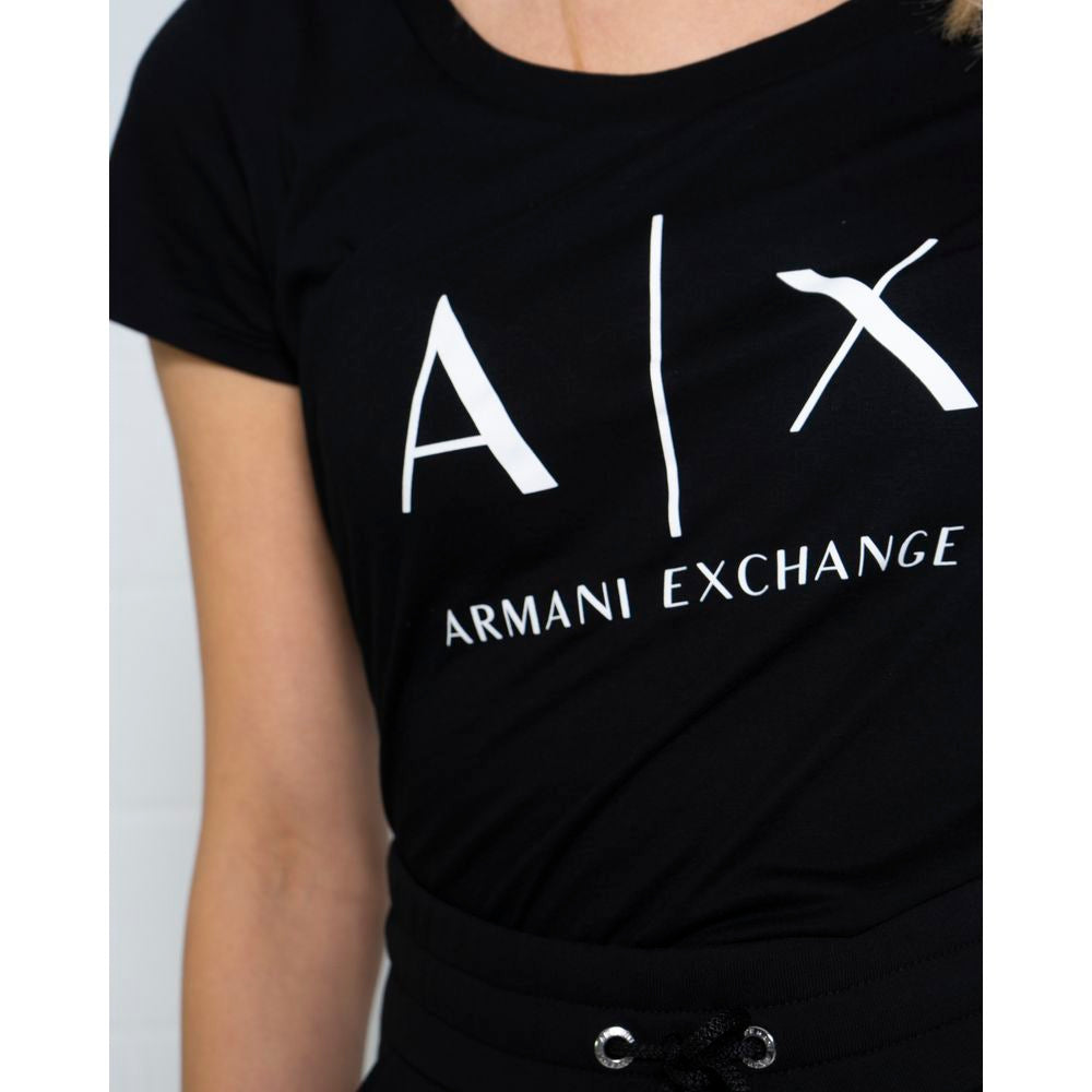 Armani Exchange Black Cotton T-Shirt $145.00 Armani Exchange Luzworld
