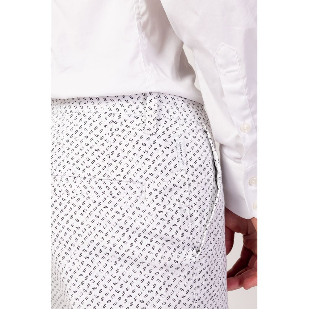 Armani Exchange White Cotton Bermuda $198.00 Armani Exchange Luzworld