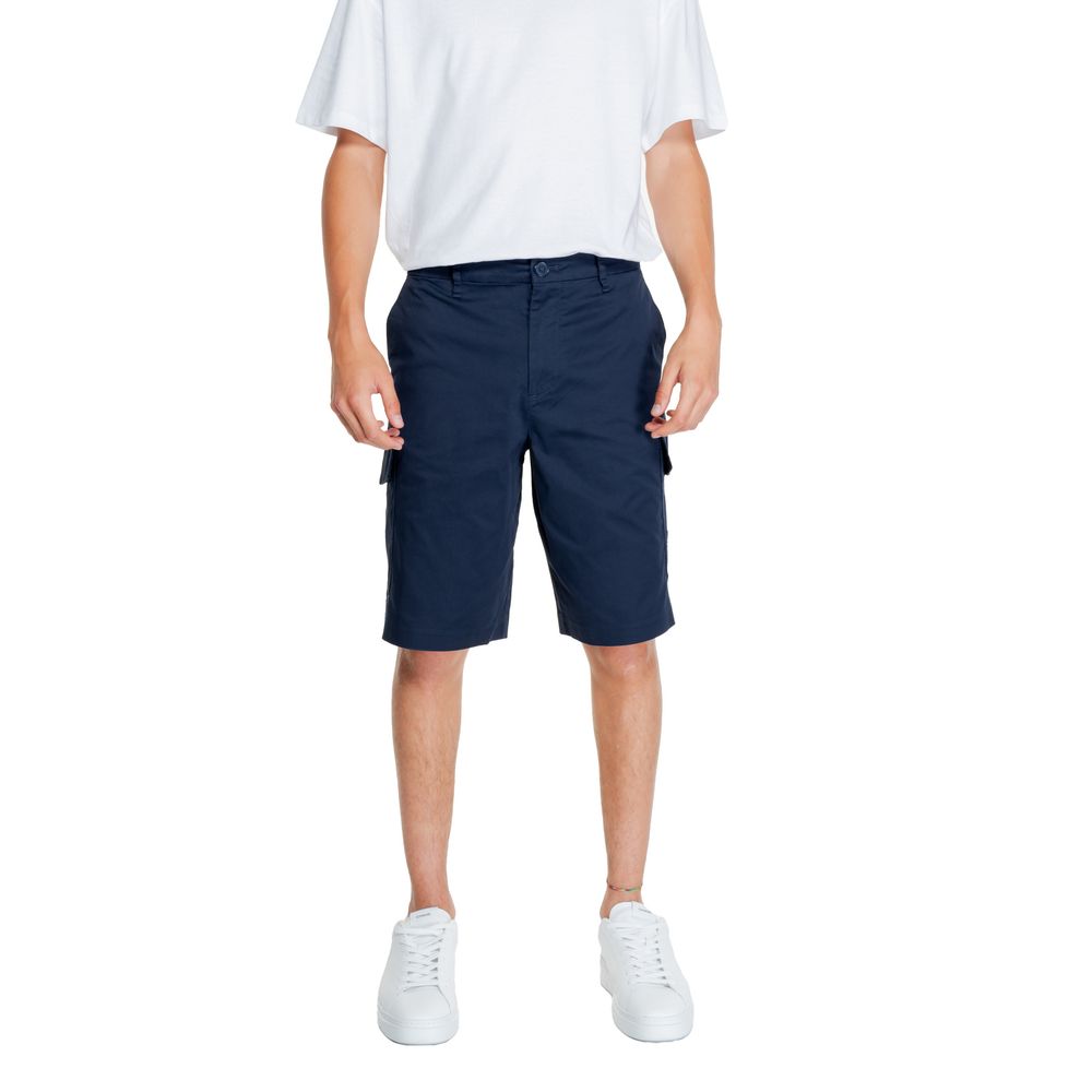 Armani Exchange Blue Cotton Bermuda $247.00 Armani Exchange Luzworld