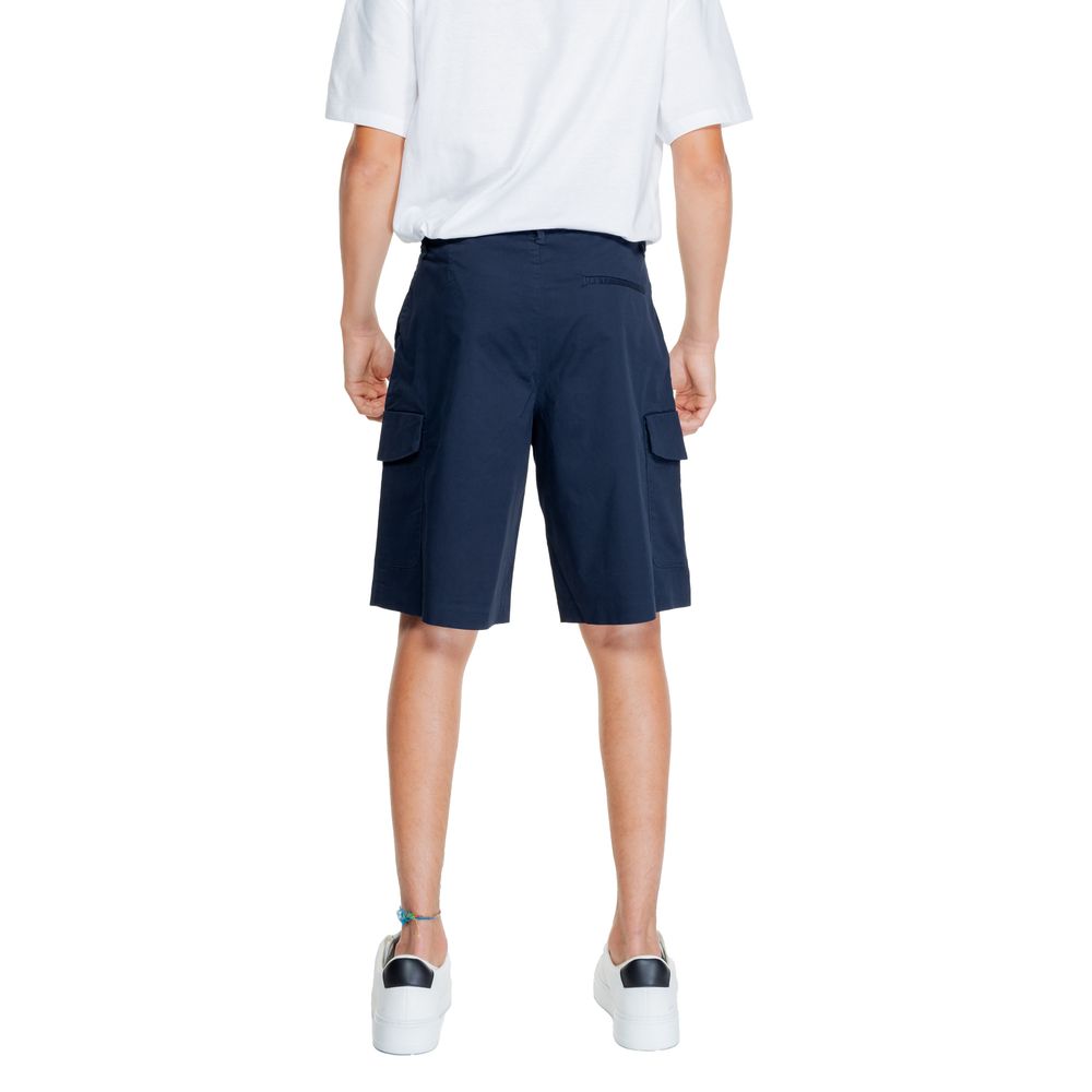 Armani Exchange Blue Cotton Bermuda $247.00 Armani Exchange Luzworld