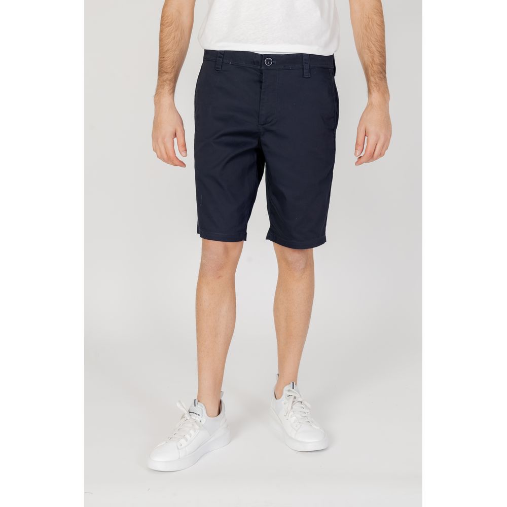 Armani Exchange Blue Cotton Bermuda $205.00 Armani Exchange Luzworld
