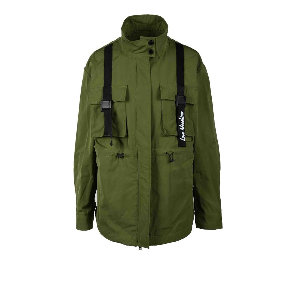 Love Moschino Green Polyester Jackets & Coat $825.00 Love Moschino Luzworld