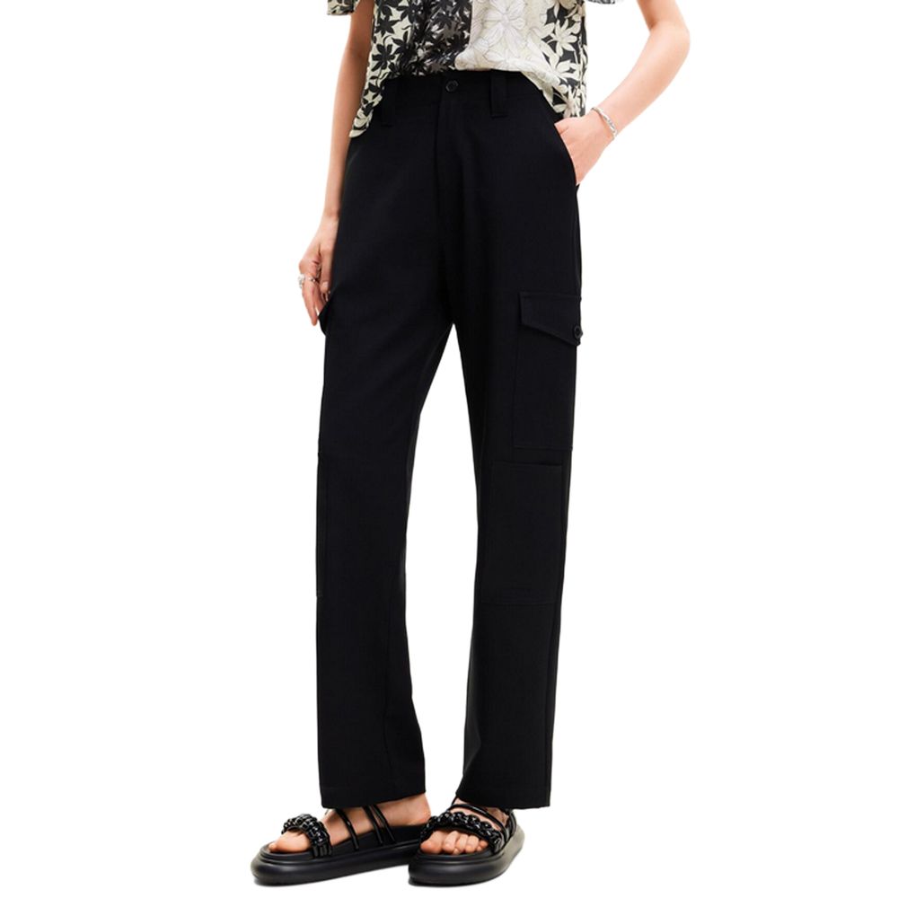 Desigual Black Polyester Cropped Pant $213.00 Desigual Luzworld