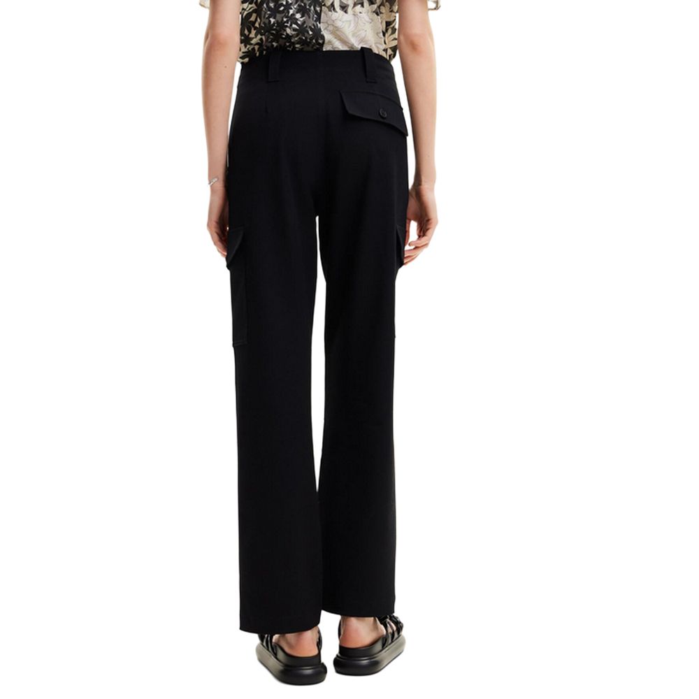 Desigual Black Polyester Cropped Pant $213.00 Desigual Luzworld