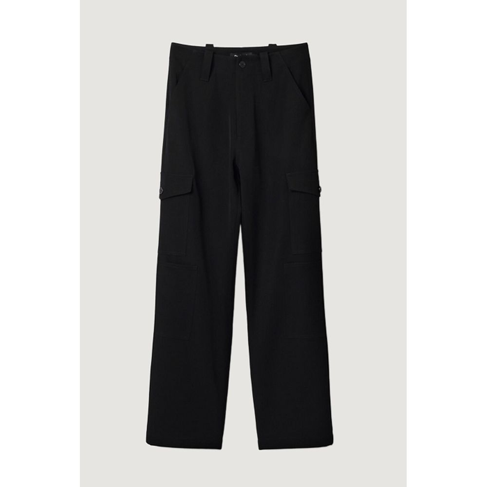 Desigual Black Polyester Cropped Pant $213.00 Desigual Luzworld