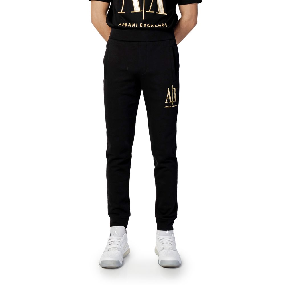 Armani Exchange Black Cotton Joggers Workout Pant $216.00 Armani Exchange Luzworld