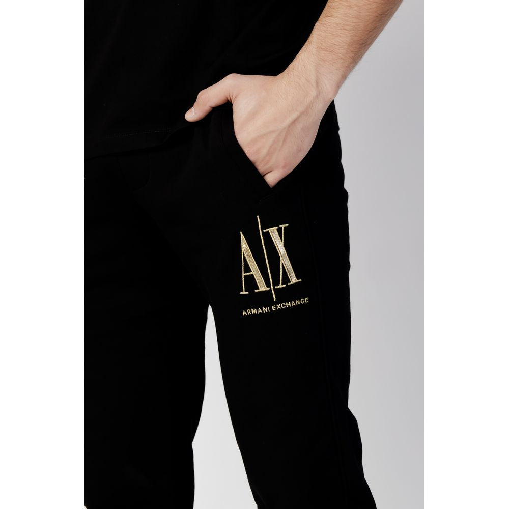 Armani Exchange Black Cotton Joggers Workout Pant $216.00 Armani Exchange Luzworld