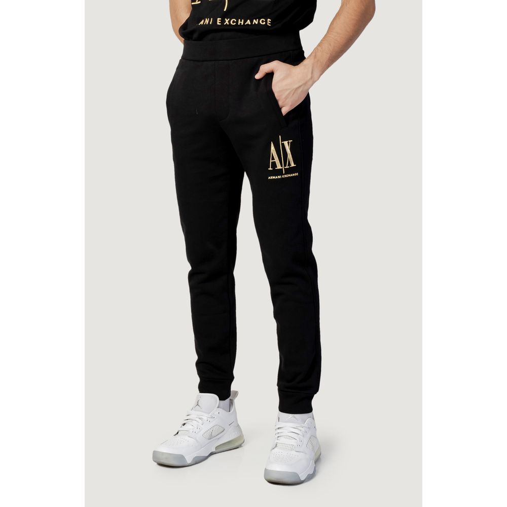Armani Exchange Black Cotton Joggers Workout Pant $216.00 Armani Exchange Luzworld