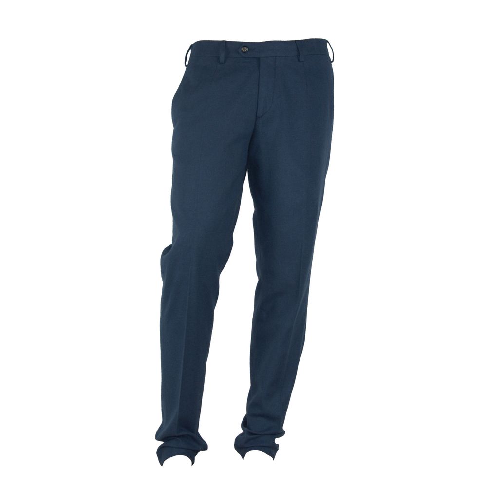 Made in Italy Blue Cotton Men Pants $254.00 Made in Italy Luzworld
