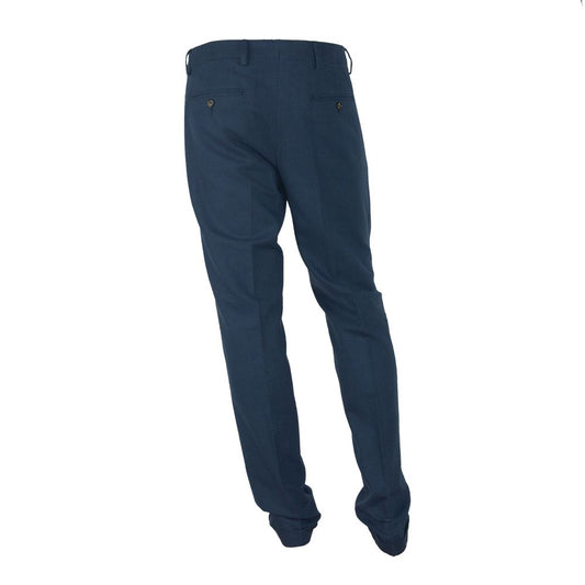 Made in Italy Blue Cotton Men Pants $254.00 Made in Italy Luzworld