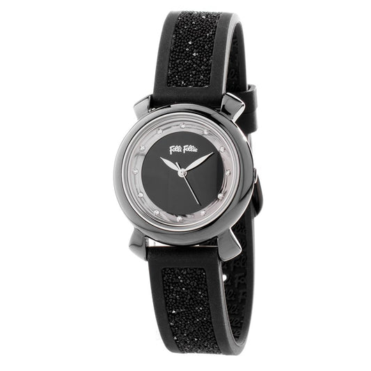 Folli Follie Black Plastic Watch $523.00 Folli Follie Luzworld