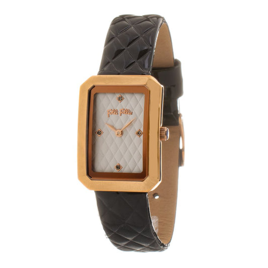 Folli Follie Black Leather Watch $239.00 Folli Follie Luzworld